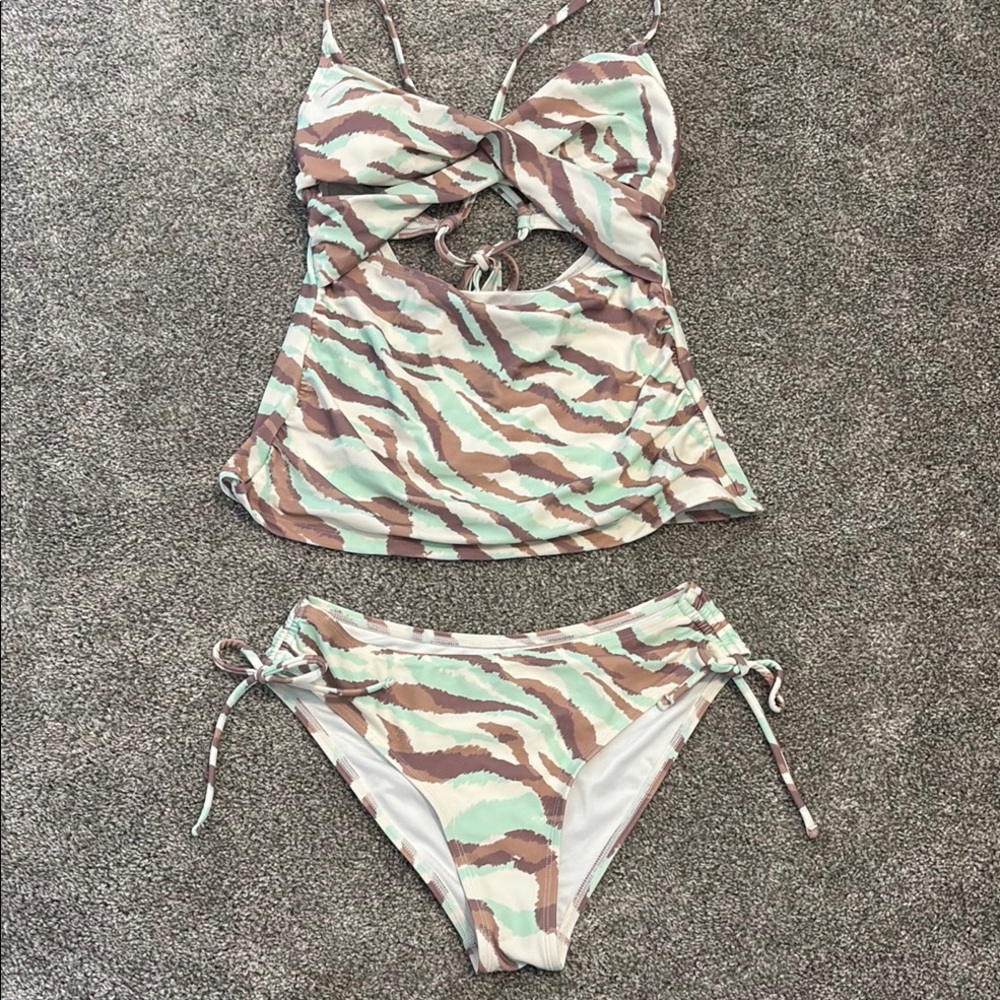 Zebra Print Tankini Set